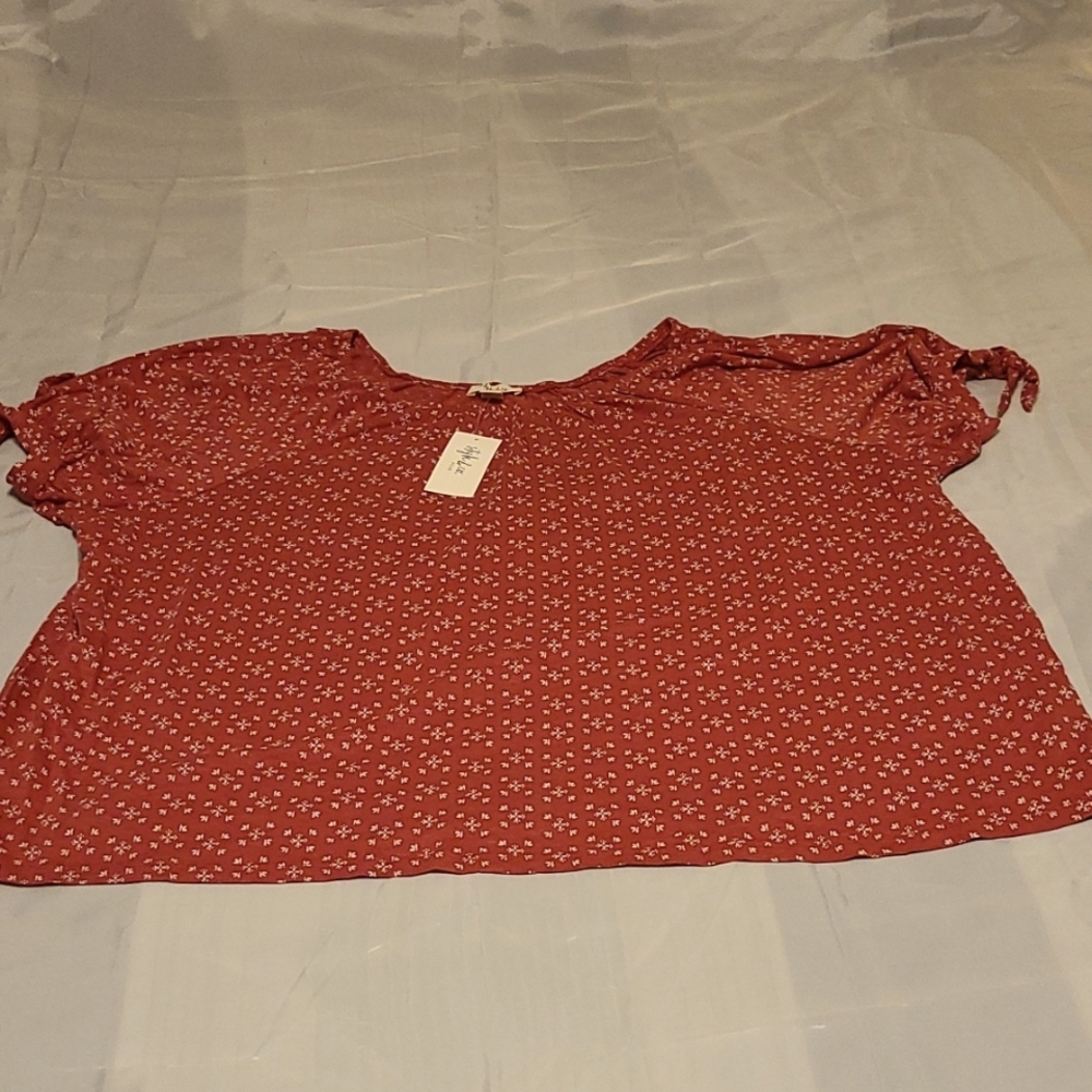 BNWT Style & Co Plus Short Sleeve Raspberry Shirt 3X